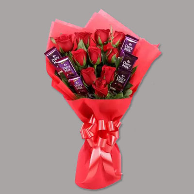 "Chocos with Roses bouquet - code RB02 - Click here to View more details about this Product